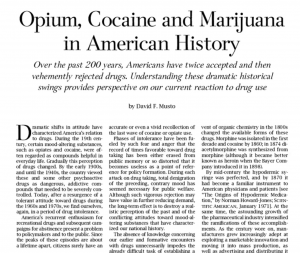 Opium, Cocaine and Marijuana in American History